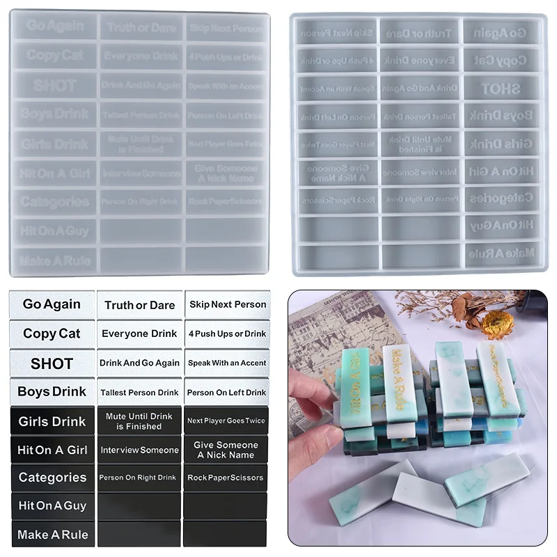 

DIY Jenga Crystal Epoxy Resin Mould Family Party Party Game Rotating Stacking Building Block Silicone Mould