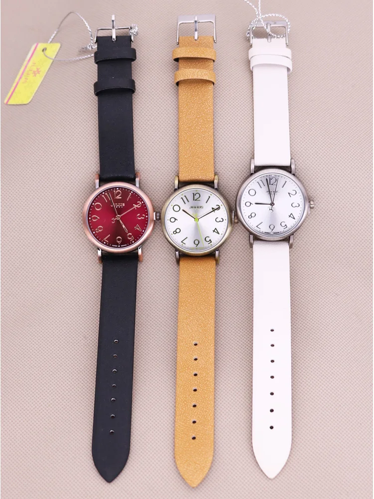 Часы Julius женские кварцевые в японском стиле модные ретро часы унисекс с кожаным