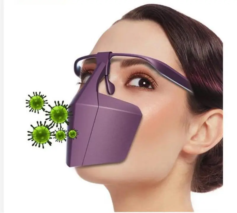 

Face Mask Breathable Reusable Protective Cover Isolation Shield Plastic Protective Mask Against Droplets Anti-fog Isolation