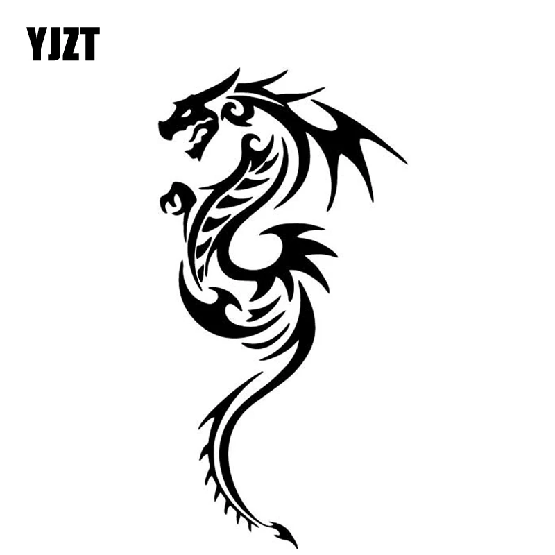 

YJZT 8.4CM*16.3CM Dragon Mythological Creativity Car Sticker Vinyl Decal Decor Bumper Black/Silver C4-2853