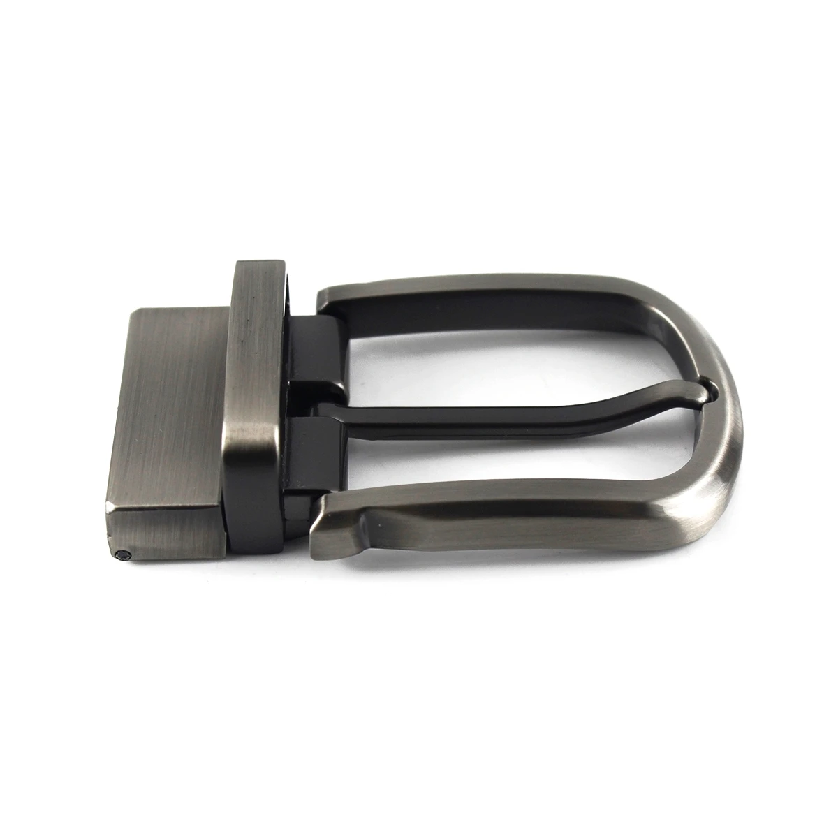 

1pcs 35mm Metal Brushed Men Belt Buckle High-quality Clip Buckle Rotatable Bottom Single Pin Half Buckle Leather Craft Belt
