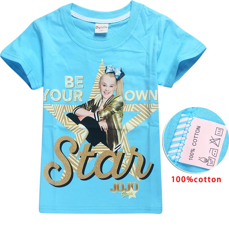 8361 blue От 5 до 12 лет JOJO Siwa/детская футболка для девочек футболка с короткими рукавами мягкая хлопковая одежда для подростков Детские футболки, одежда для девочек - Цвет: 8361 blue