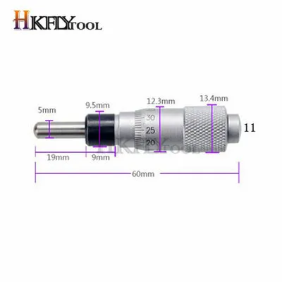 NO.11 0-13mm 0-13 мм круглая игольчатая головка микрометра измерительная Мера Инструмент 0-6,5 мм дальномер Точность 0,01 мм плоская резьба - Цвет: NO.11 0-13mm