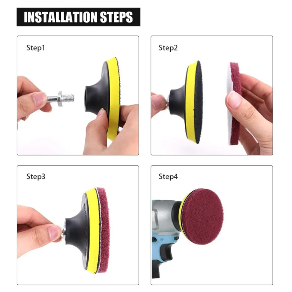 Combo Drill Brushes Tile Bathtubs Sinks Durable High quality Attachment