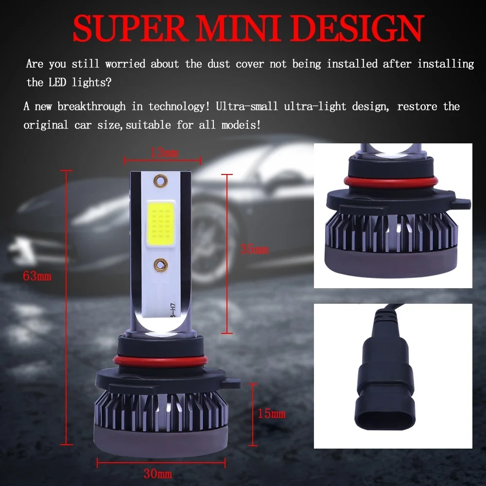 CARCTR 4x Mini 9005 HB3 H10 + 9006 HB4 светодиодный светильник противотуманный для вождения