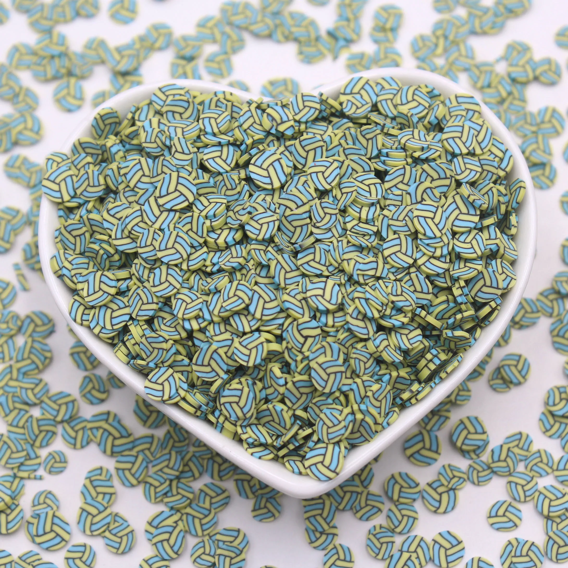 

100g/Lot Slime Accessories 5mm Faux Sports Ball Clay Slices Sprinkles for Diy Crafts Tumbler Shaker