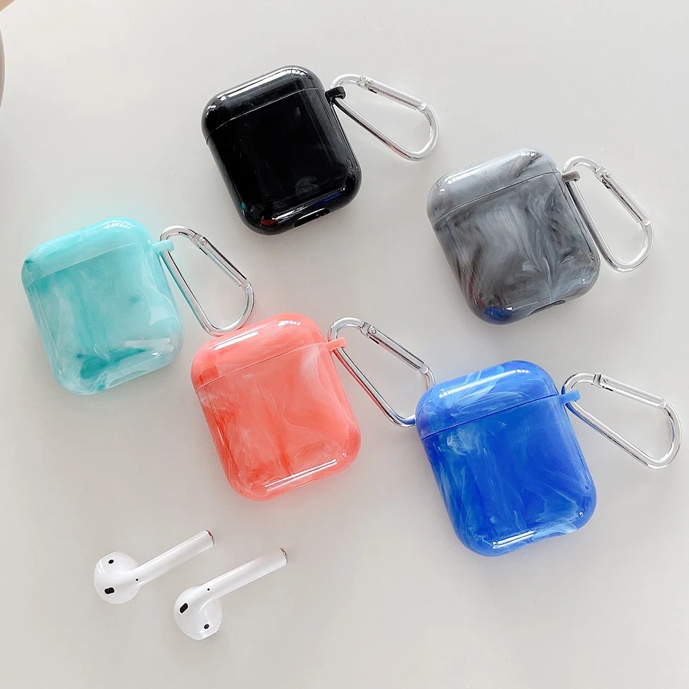 Мраморный чехол для AirPods 2 1 симпатичный акварельный наушников Pro Чехол жесткий