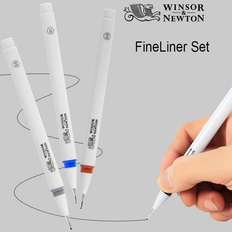 Набор ручек Winsor &amp Newton Fineliner черный/синий/Sepia/холодный серый цвет ручка для