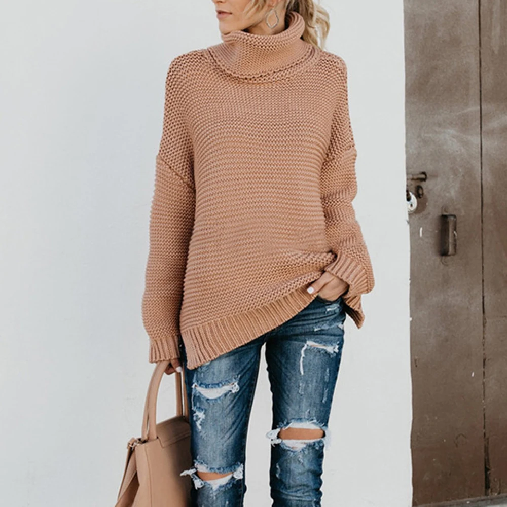 Winter Fashion Turtlenneck Sweaters Women Casual Solid Color Full Sleeve Thick Pullovers Female Plus Size Jumper Tops Knitwear | Женская