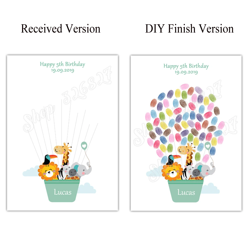 DIY мультфильм гость книга для детей день рождения Вечеринка ребенок душ Первое причастие холст отпечаток пальцев подпись книга праздничный сувенир