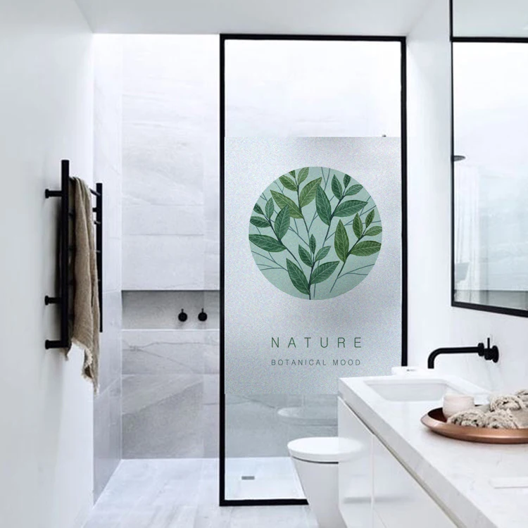 

Plant Pattern Custom Size Window Film Static Cling Drop-Shipping Privacy Protection Home Decor For Window Cabinet Door