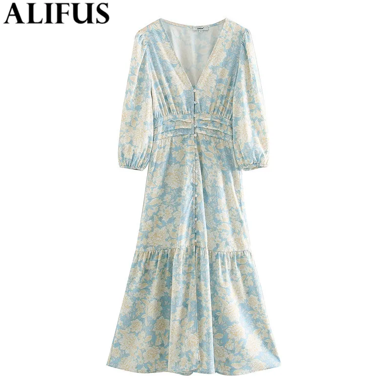 

Fashion Za Women's dress 2020 Print Sashes Chic V-Neck Long Sleeve Casual Slim Dresses Female Ladies Vestidos