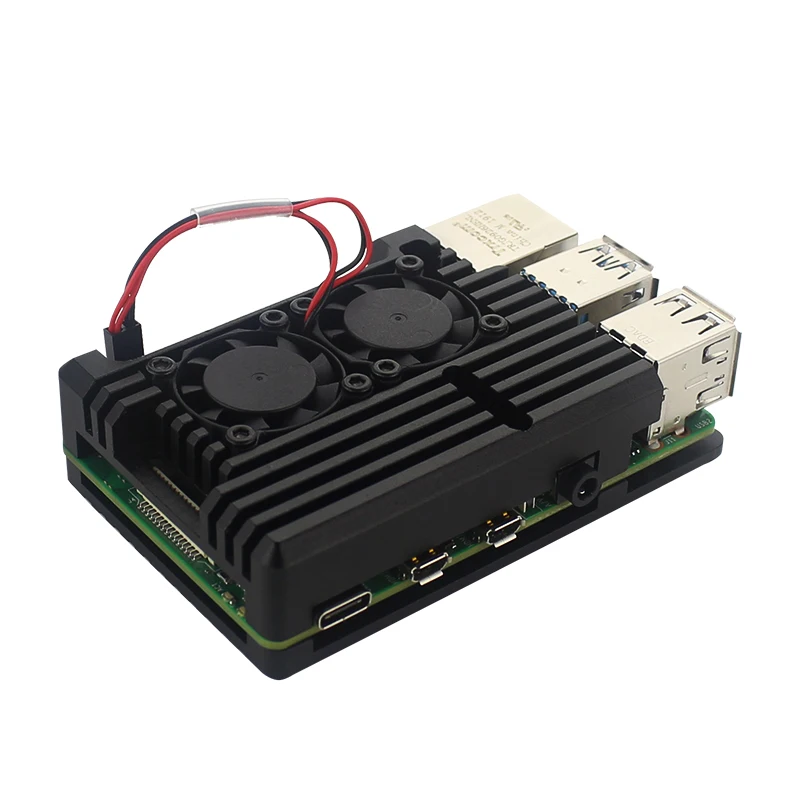 Raspberry Pi 4 Модель B двойные вентиляторы ЧПУ Алюминиевый сплав чехол металлический 4 цвета Броня корпус с радиаторами для Raspberry Pi 4B/3B+/3B