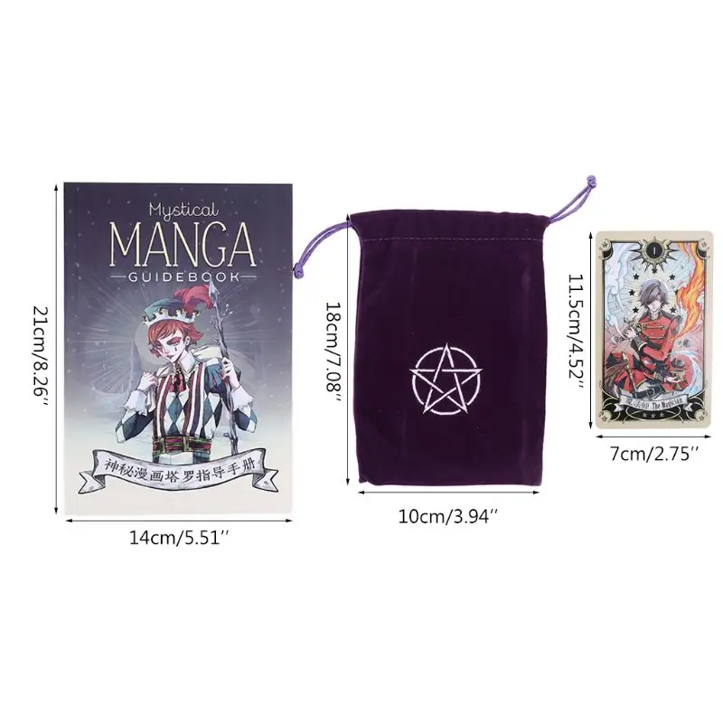 

Mystical Manga Tarots Family Board Game Divination with Cards Bag and Guidebook