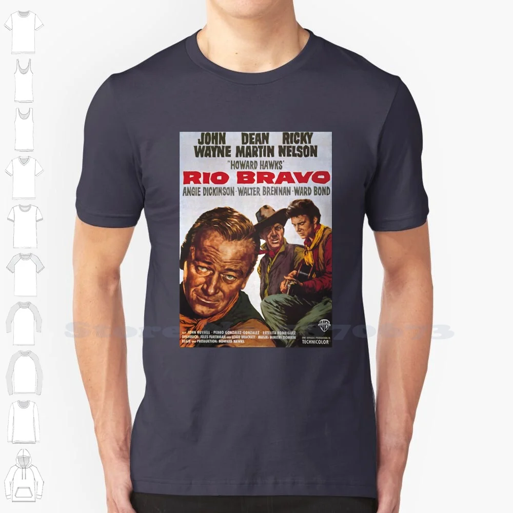 

Movie Poster Merchandise Black White Tshirt For Men Women Rio Bravo Bravo Movie Bravo Film Bravo Film Bravo Movie Bravo Vintage