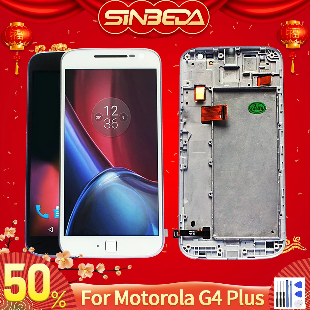 5,5 ''lcd для Motorola Moto G4 Plus lcd дисплей XT1644 XT1642 lcd сенсорный экран сборка Рамка для Moto G4 Plus lcd
