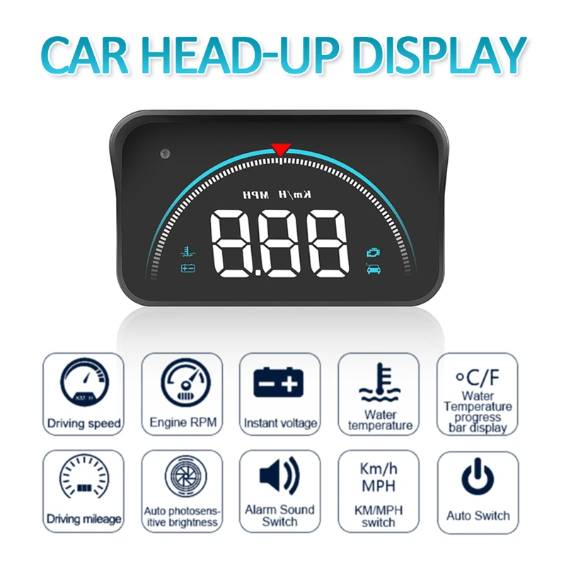 Автомобильный дисплей на лобовое стекло HUD OBD2 II EUOBD - Цена: 1472.8
