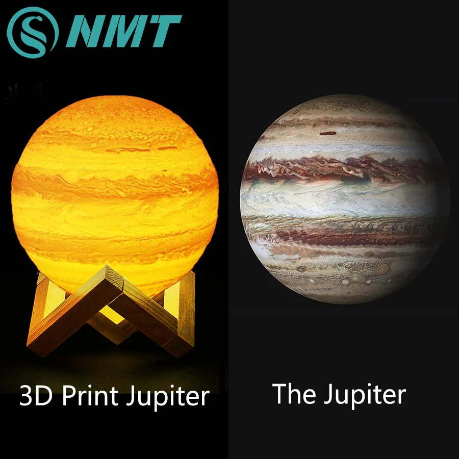 Перезаряжаемые 3D принт Юпитер лампа Ночной светильник луна светильник сенсорный кран пуш-ап Pat USB для Спальня Детский подарок
