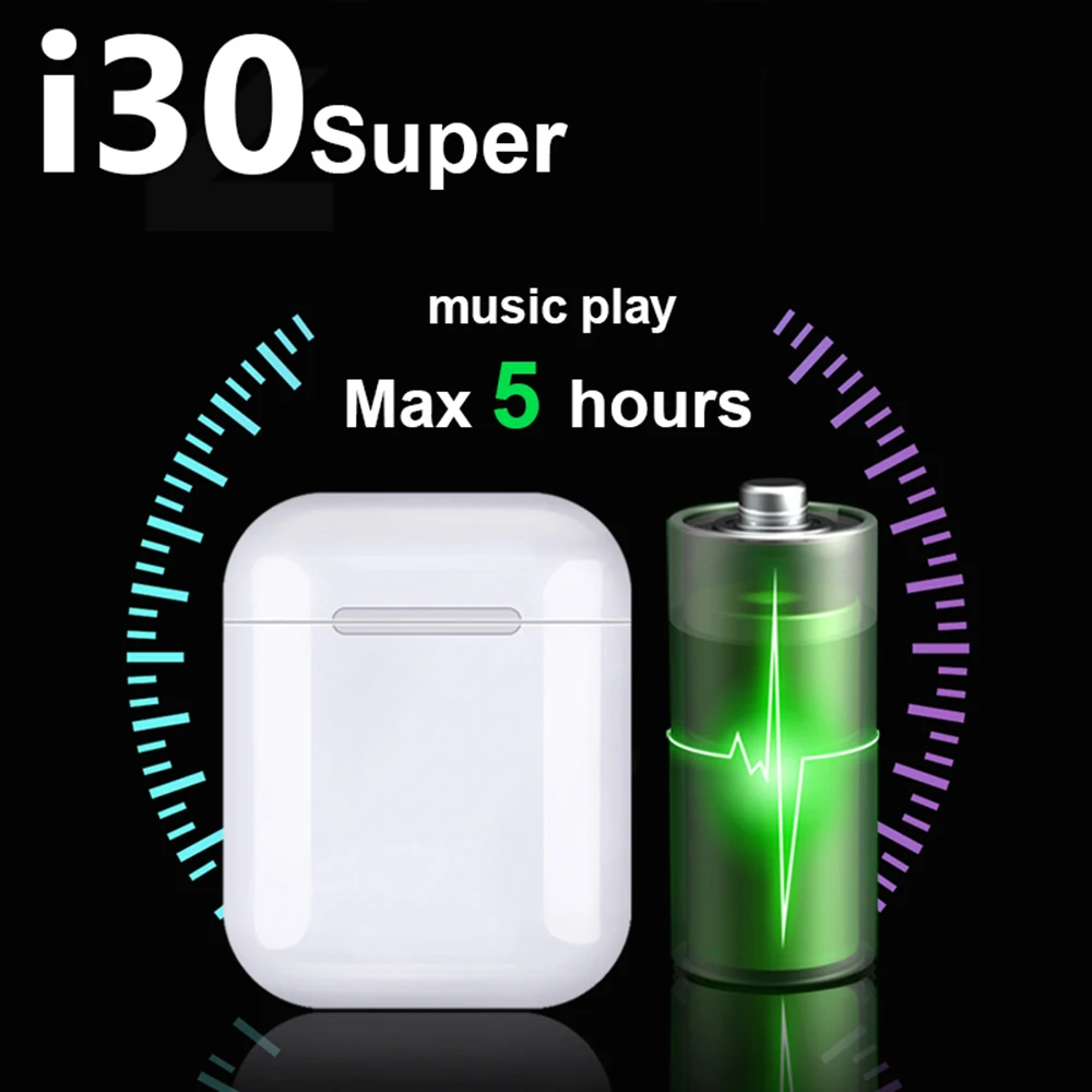 I30 Super X XS TWS 5 часов воспроизведения беспроводные наушники Bluetooth наушники 6D бас наушники PK W1 чип i30 i12 i11 i10 i9s i7s TWS i30