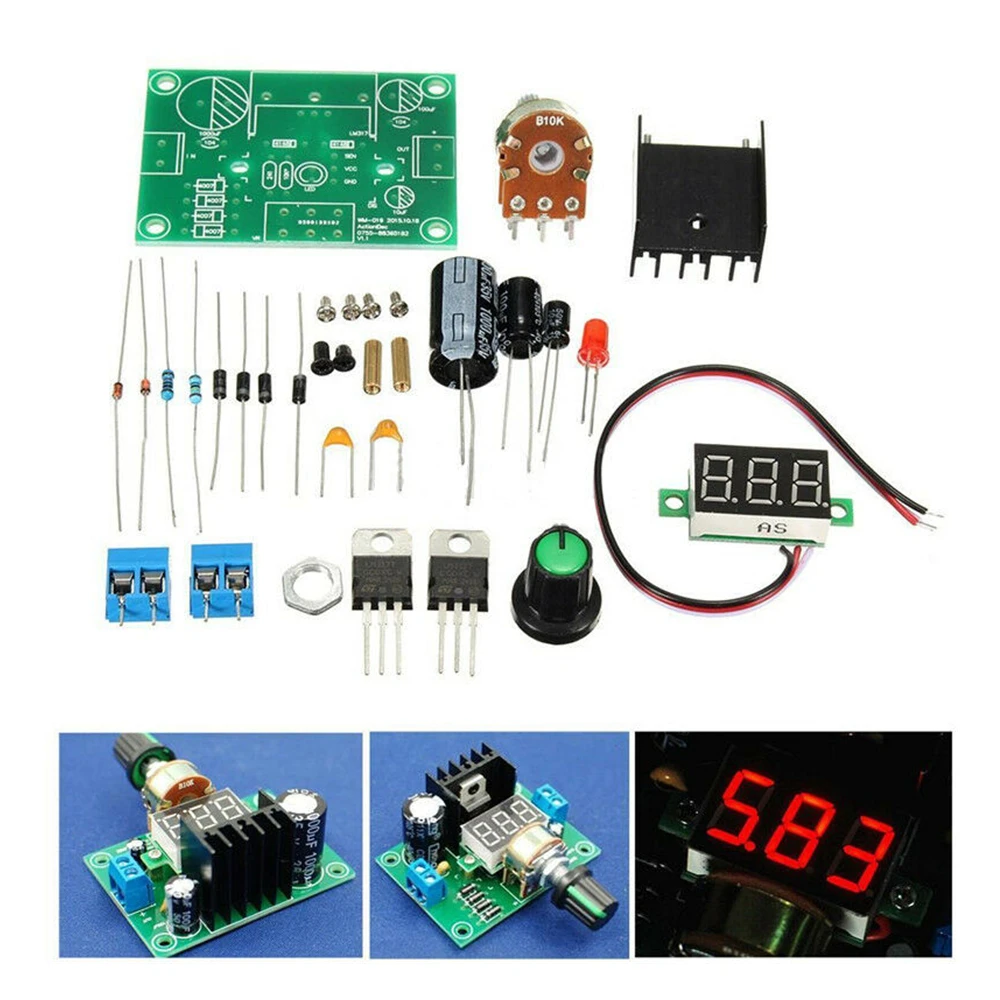 LM317 Digital Display Adjustable Regulated Power Supply Board Module DIY Kits CA