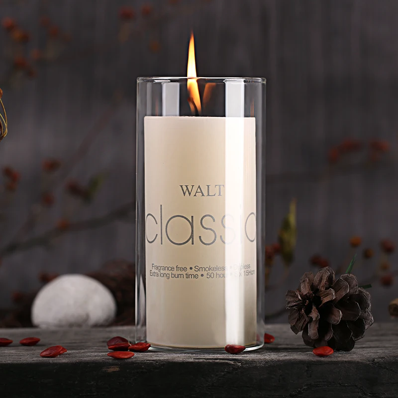 Прозрачные Стеклянные Подсвечники цилиндрический стеклянный подсвечник