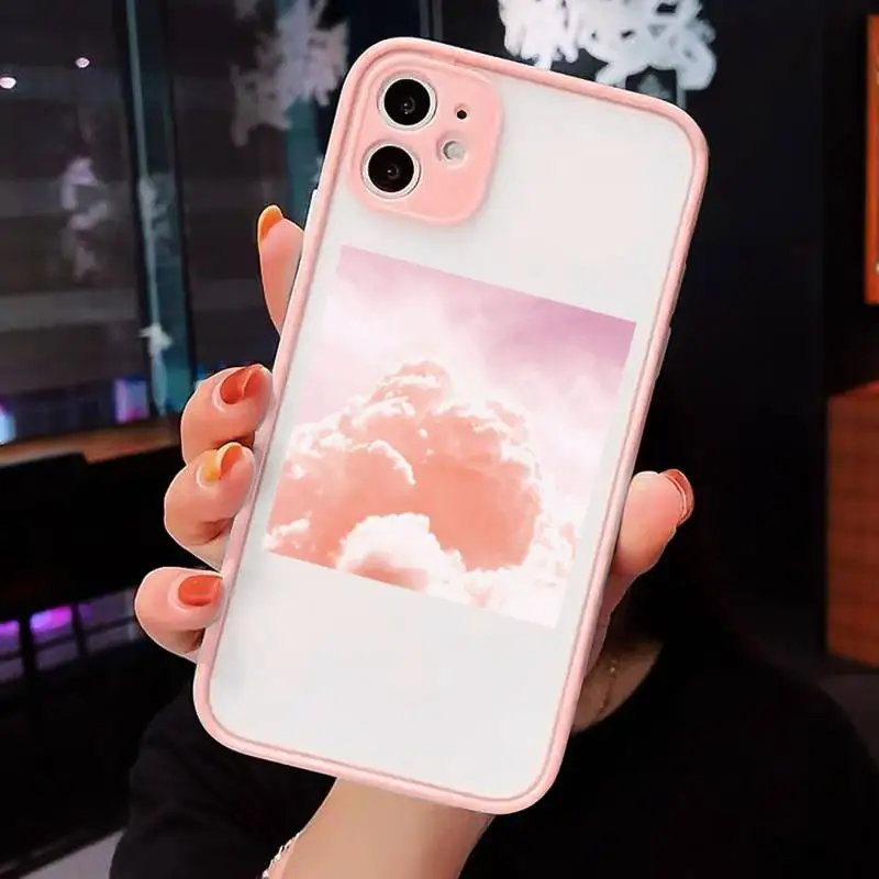 

Sweet sky pink Cloud Great art printing Phone Cases matte transparent For iphone 7 8 11 12 plus mini x xs xr pro max cover