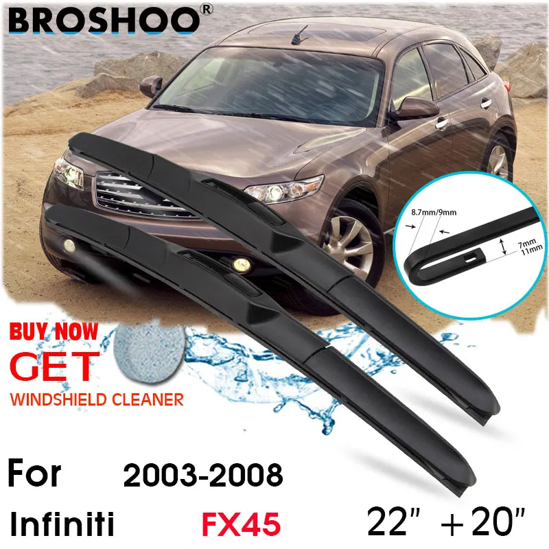 

Car Wiper Blade Front Window Windscreen Windshield Wiper Fit Blades Accessories For Infiniti FX45 22"+20" 2003-2008