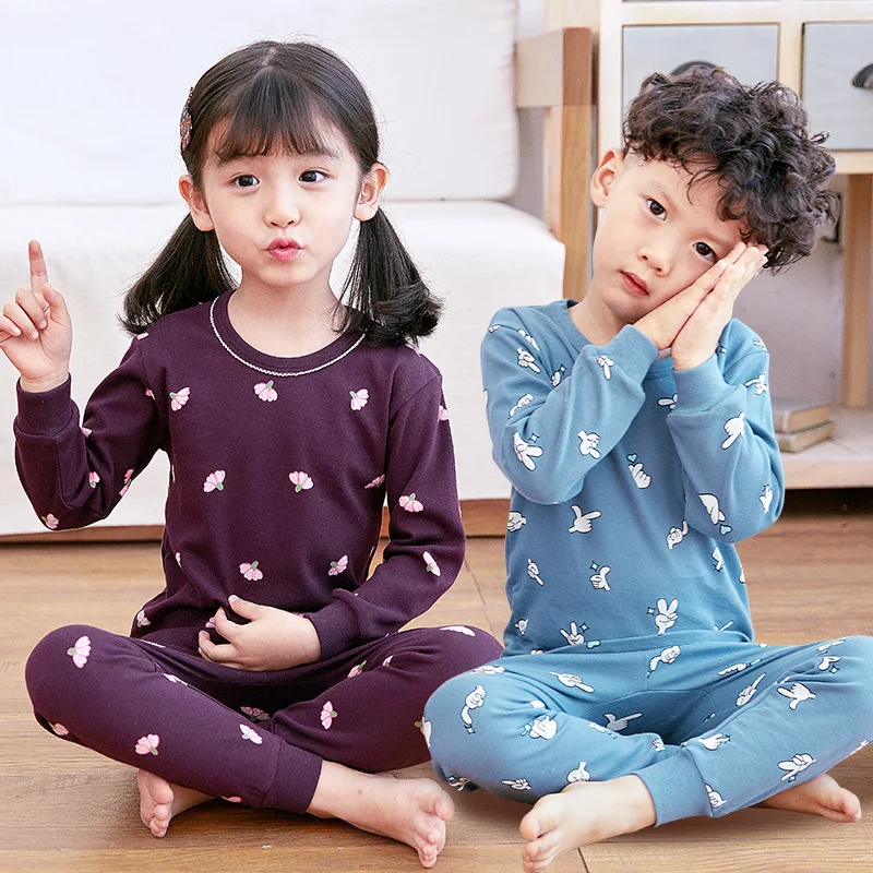 2020 зимние детские пижамы единорог животные мультфильм одежда для сна комплект