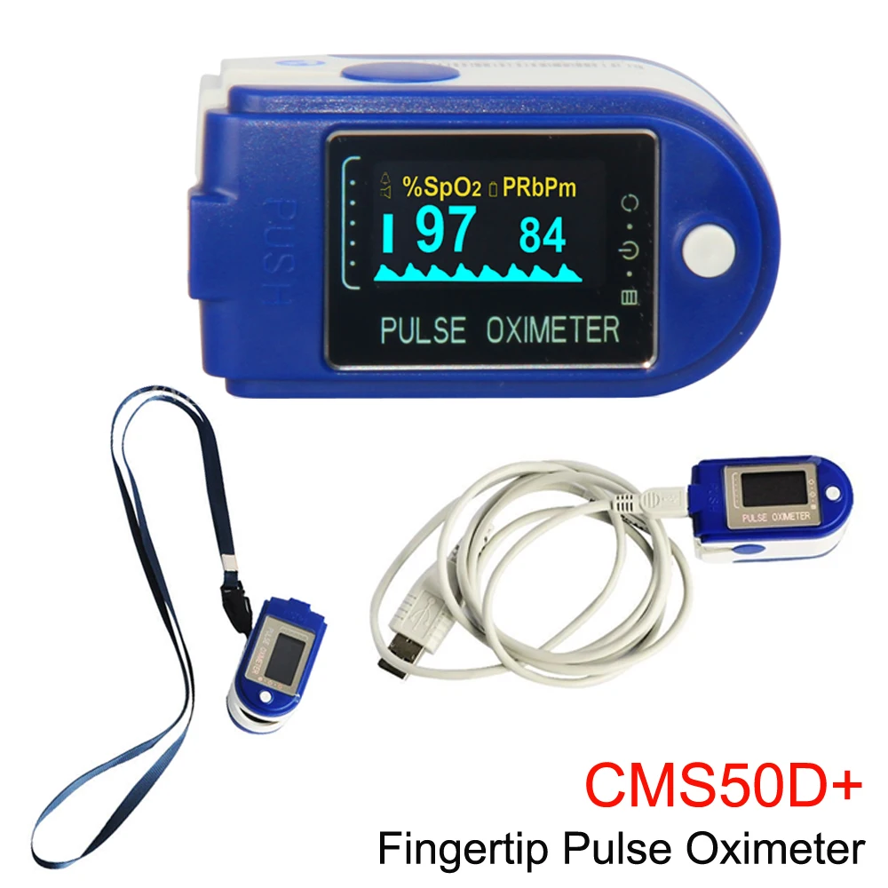 

CMS50D+ Fingertip Pulse Oximeter OLED USB Blood Oxygen PR Heart Rate SPO2 Monitor Software Data memory