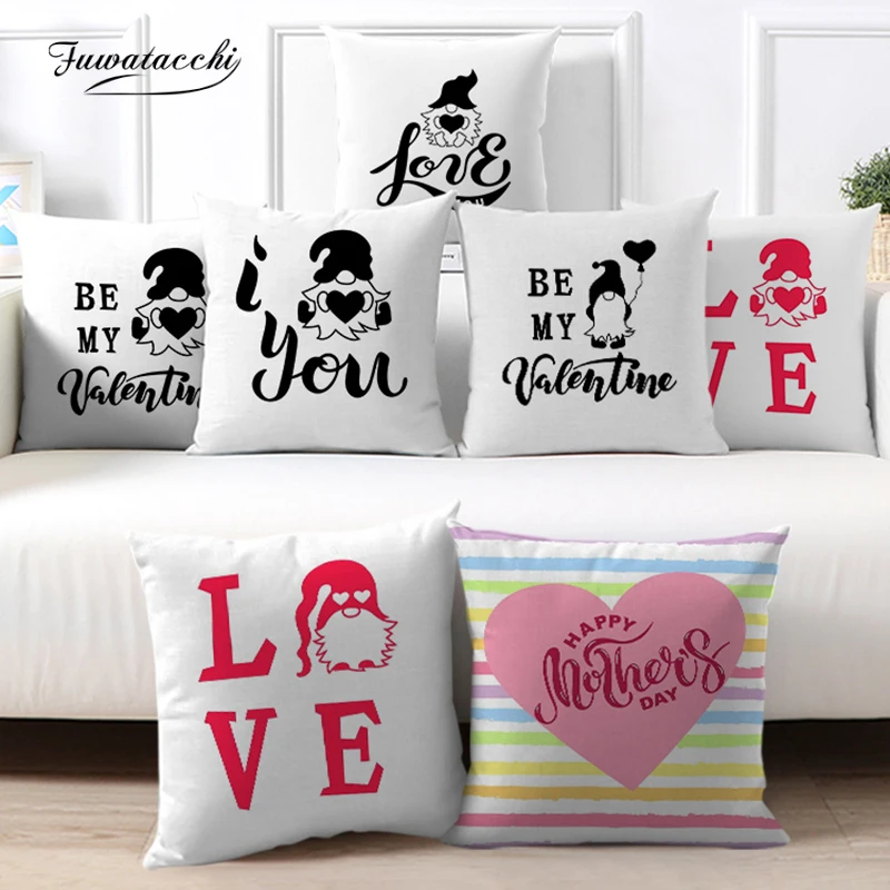 

Fuwatacchi Happy Mother's Day Cushion Cover Living Room Decoration Pillowcase Sofa Home Decor Square Polyester Pillow Cover