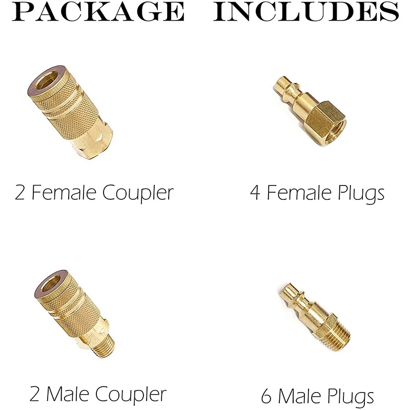 Комплект муфт и вилок Промышленный Тип D 1/4 дюйма NPT Набор Фитингов из твердой