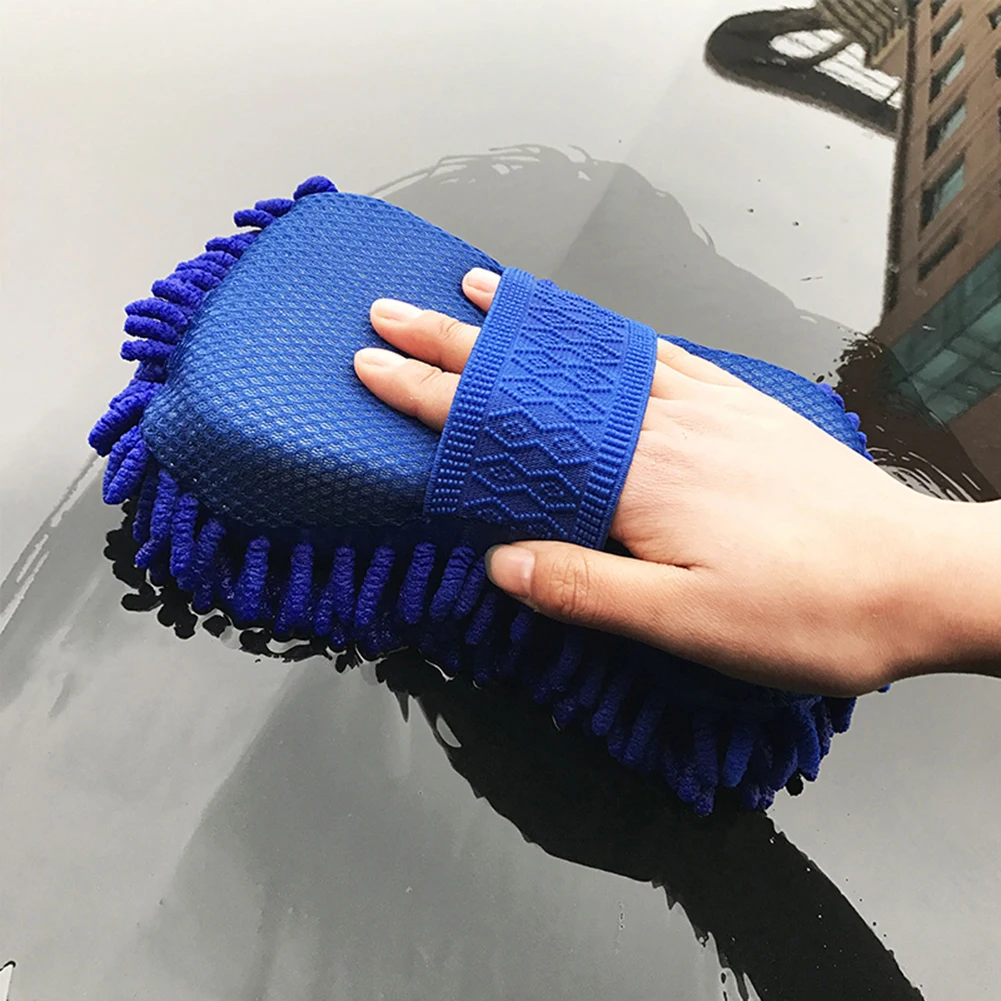 

Non Scratch Auto Motorcycle Cleaning Sponge Chenille Microfiber Car Wash Sponge Car Washer Cleaning Glove Auto