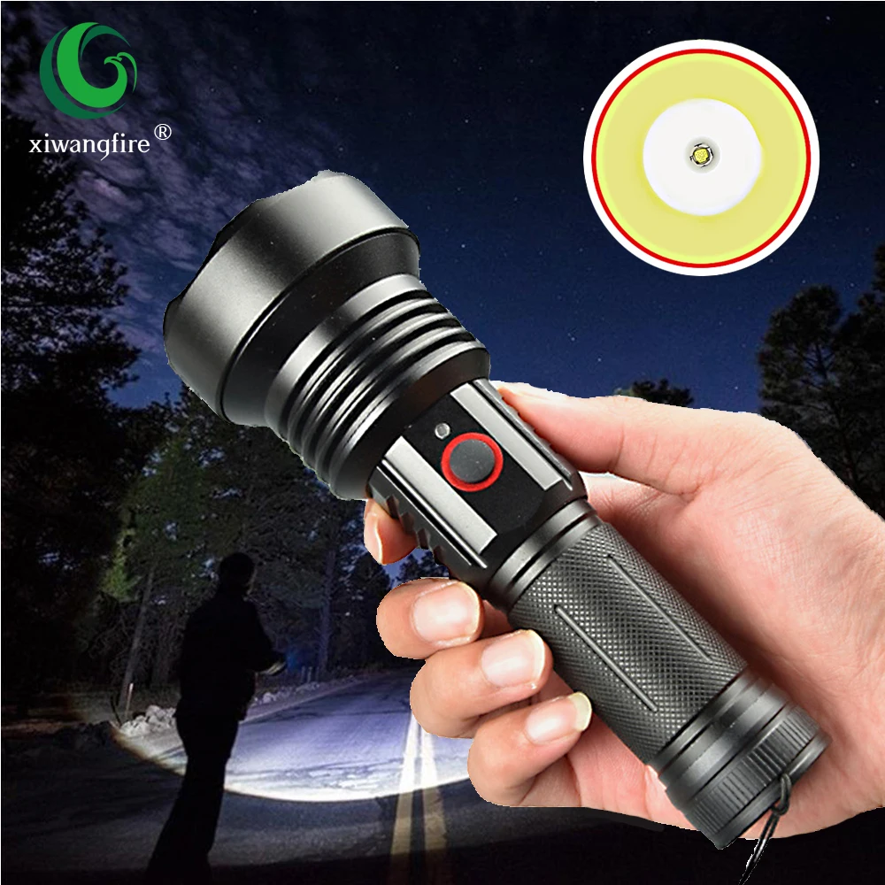

Usb Rechargeable Powerful Flashlight 4 Lighting Modes Light Led Torch Power Use 26650 Battery Camping Outdoor Electric Lamp