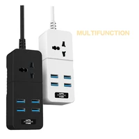 universal multiple electric plug outlets extension cable cord usb port fast charger surge protector power strip portable sockets