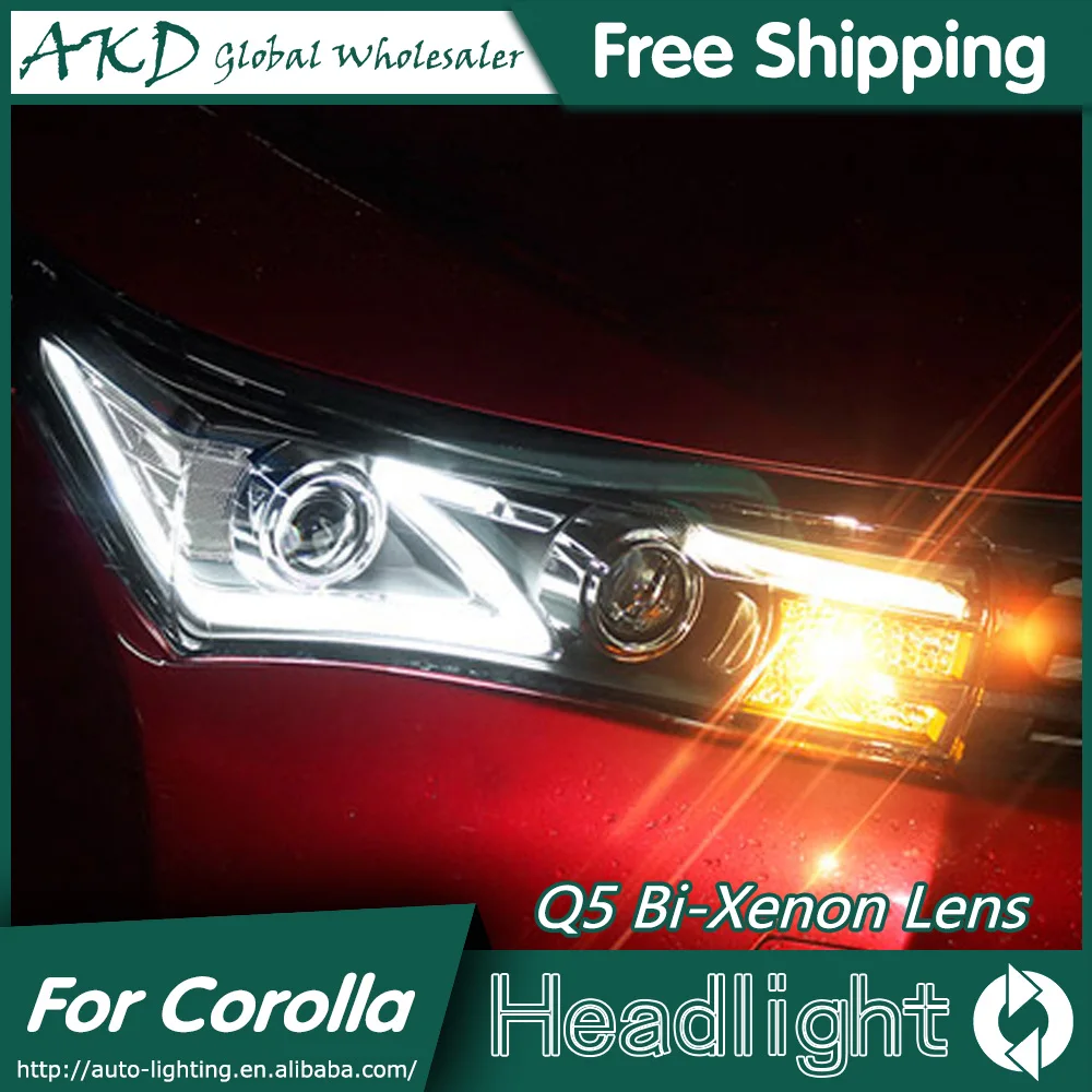 AKD автомобильный Стайлинг фары для Toyota Corolla 2014-2015 Altis СВЕТОДИОДНЫЙ DRL биксеноновый