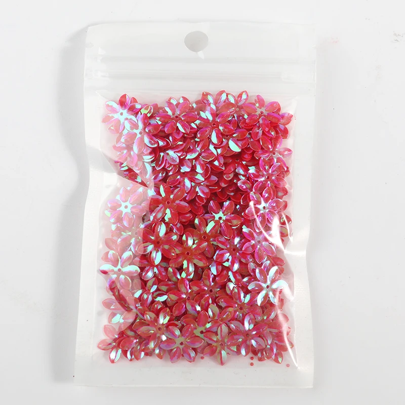 Гексапельные блестки в форме цветка 12 мм с отверстием материал сделай сам для