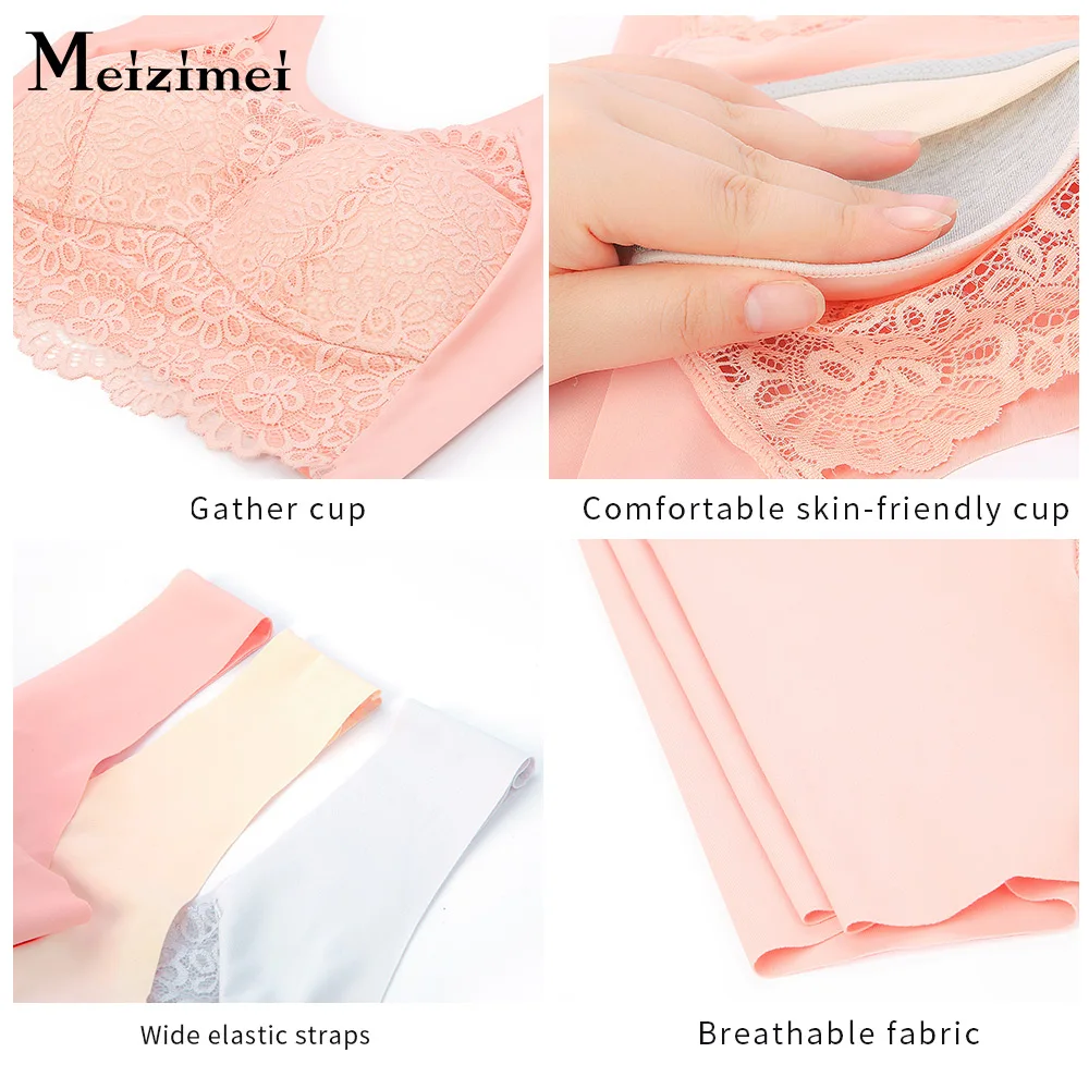 Plus Size Bras for Women Wire Free Push Up Vest Lingerie Thin Cup Brassiere BH Eveyday Wear 5XL 6XL Sexy Soft