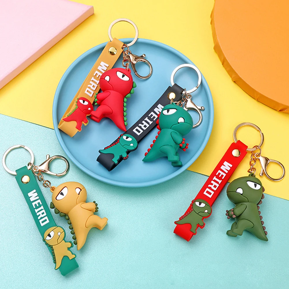

2022 New Cute Little Dinosaur Keychain Cartoon Doll Key Chain Anime Animal Couples Rubber Fashion Keychain Jewelry Gift