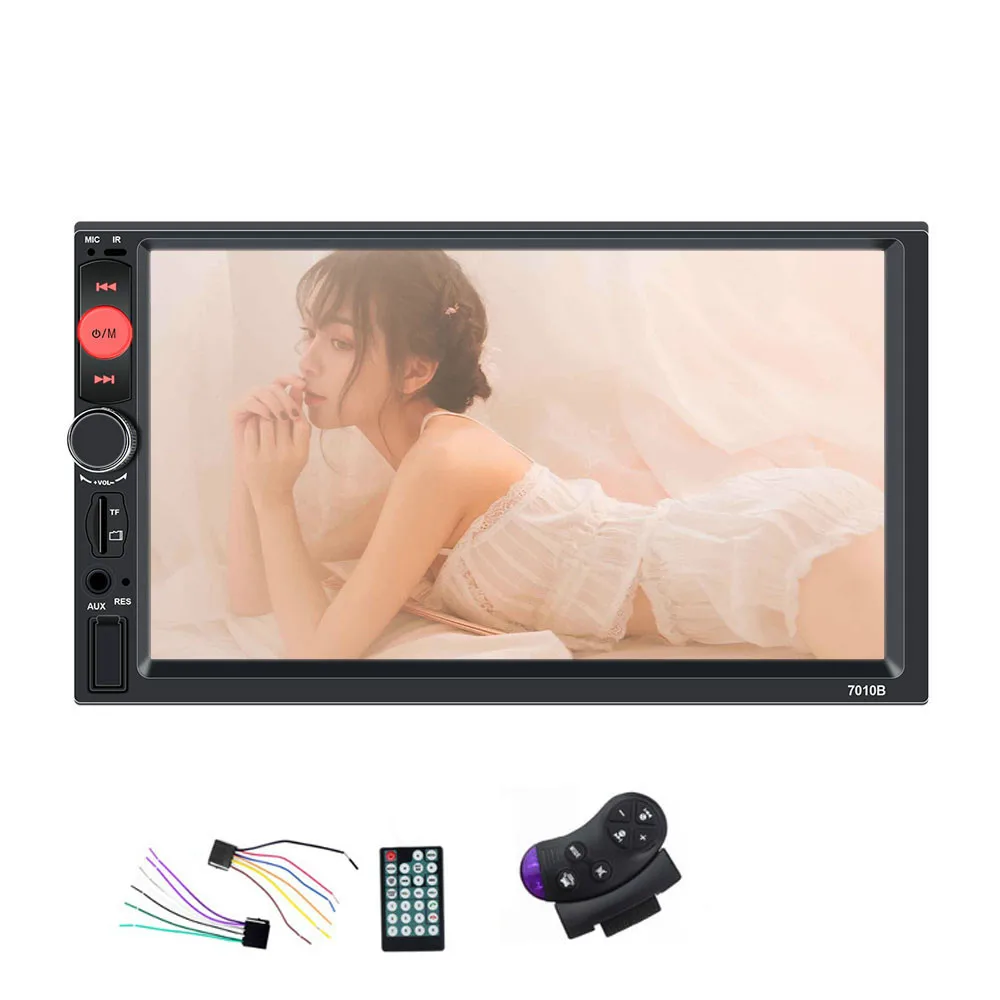 with remote Авторадио 2 Din автомагнитола Bluetooth HD " сенсорный экран Estereo Para Авто Центральный Multimidia MP5 плеер Coche 7010B рамка - Цвет: with remote