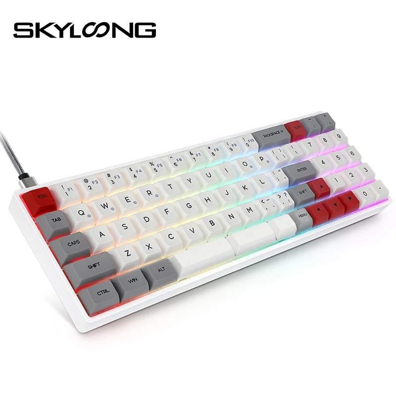 

Проводная Механическая клавиатура Skyloong SK73, игровые аксессуары, RGB подсветка, клавиатура PBT Keycap, игровая клавиатура для MAC/Win/Desktop Red Switch