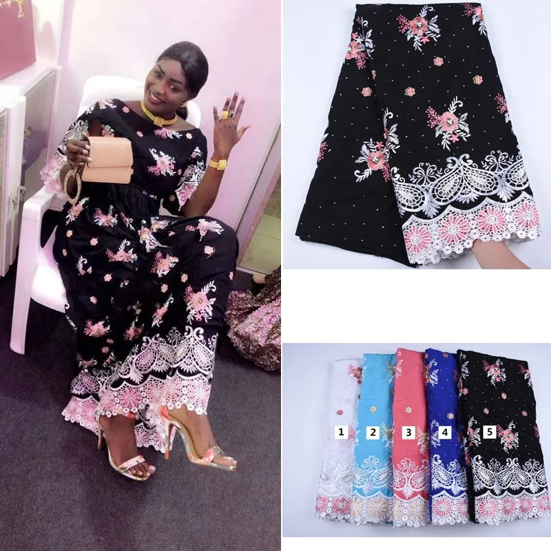 Кружевная ткань из хлопка в африканском стиле с вышивкой гипюровая кружевная