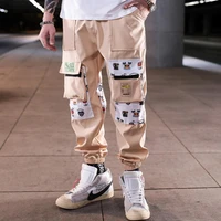 mens side pockets cargo harem pants hip hop casual male tatical joggers trousers fashion casual streetwear pants