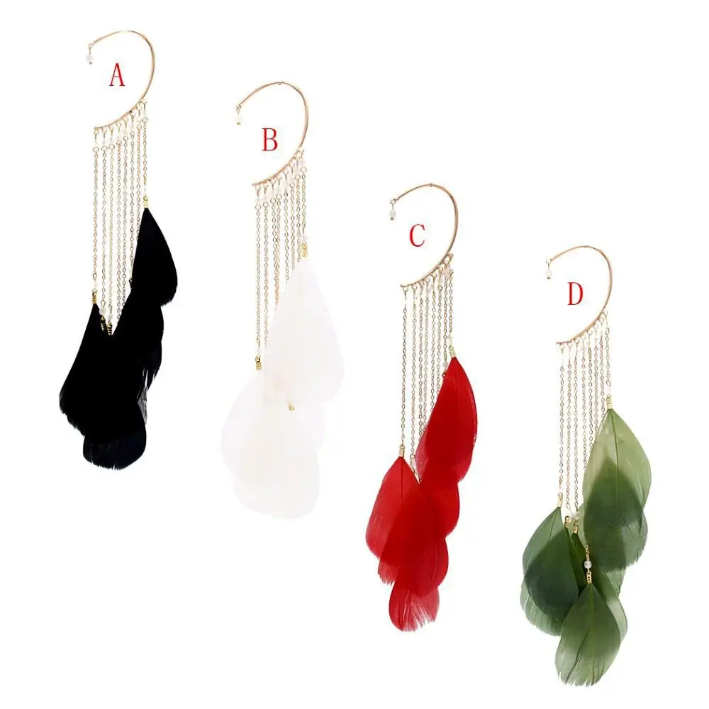 

Creative New Style Bohemian Ethnic Style Feather Tassel Fashion Personality Handmade Earrings Unique Charm Jewelry