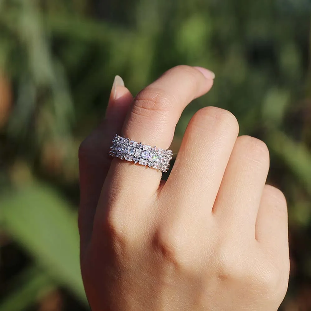 Модные цирконы супер сверкающие серебряные цвета полный кубический цирконий