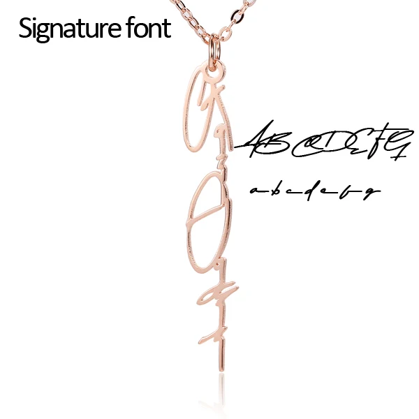 font25 Персонализированные Имя ожерелье колье с заказным именем для женщин табличка ожерелье из нержавеющей стали индивидуальные украшения подарок для нее дропшиппинг - Окраска металла: font25