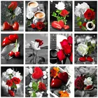 5D алмазная живопись, роза, цветок, домашний декор, настенная роспись, полностью квадратнаякруглая Дрель Стразы, вышивка, подарок, сделай сам, аксессуары для вышивки крестиком