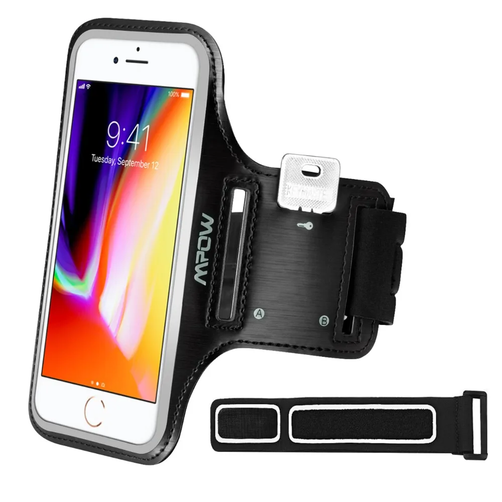 Mpow MSA3N спортивный браслет для бега для iPhone Xs Max Xs Xr до 6,5 дюймов, мобильные телефоны с ключом/наушником Карманный нарукавный ремень чехол сумка