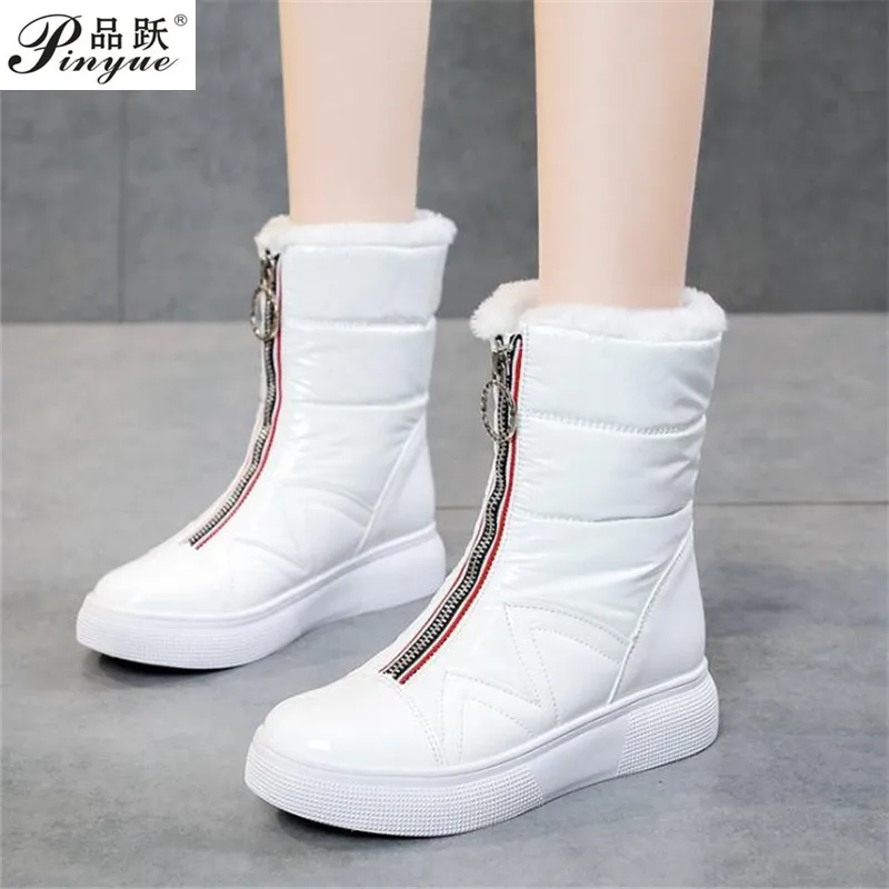 

Ботинки женские зимние до середины икры, плюшевые водонепроницаемые теплые сапоги, зимняя обувь