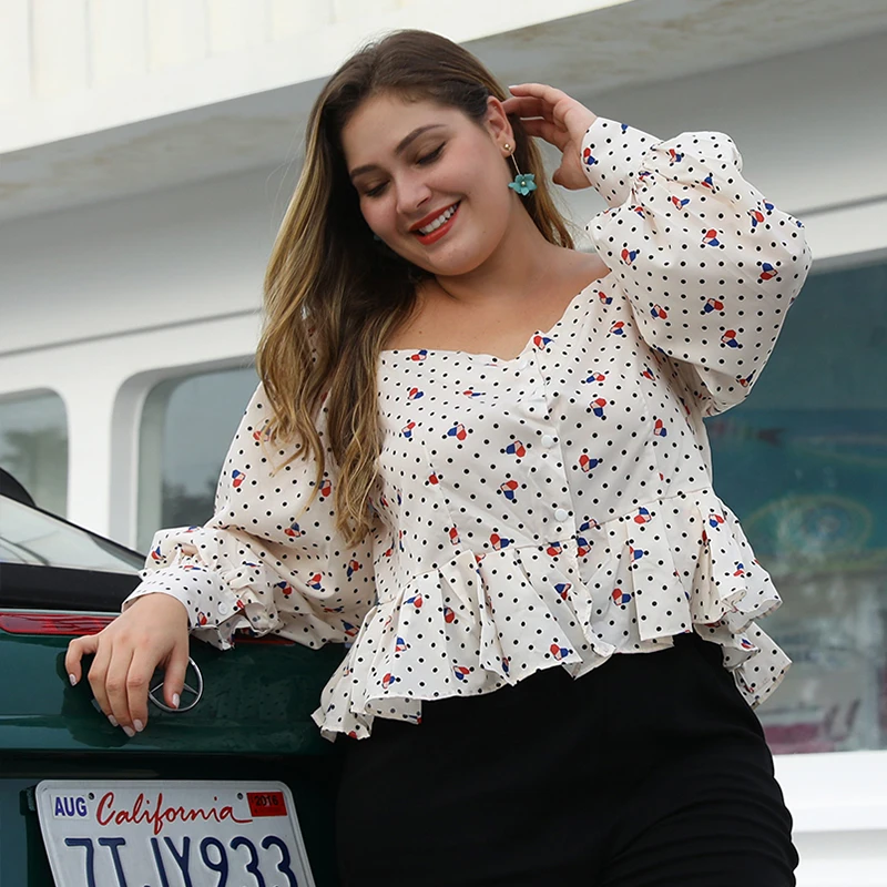 WHZHM Сексуальные вечерние топы с оборками женская рубашка длинным пышным рукавом