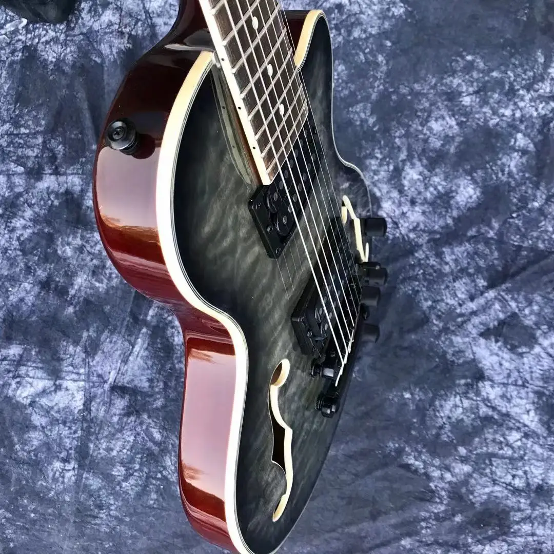 free shipping custom guitar 7 string F hole jazz new customize electric grey color | Спорт и развлечения